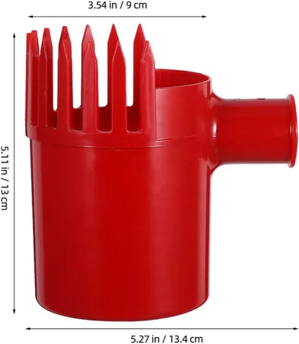 Vista 2 de Fruit Harvesting Tool Basket Comb with Ergonomic Handle, Red Plastic