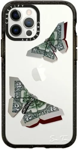 Vista 28 de Funda CASETiFY Impact Case para iPhone 12 / iPhone 12 Pro - Aries Moross - Sticker - Negro Transparente