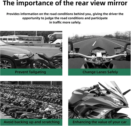 Vista 5 de Espejos retrovisores modificados para motocicleta, espejos laterales giratorios ajustables para Honda CBR125R CBR250R CBR300R CBR500R CBR600F4