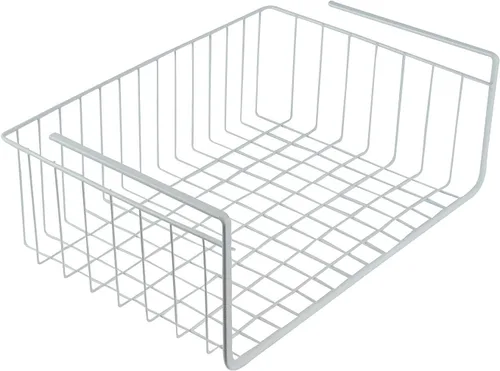 Vista 8 de Cesta Southern Homewares para organizar, para debajo de la estantería, de alambre blanco, Blanco