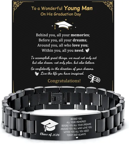Vista 13 de MEALGUET Regalos de graduación para él, pulsera de graduación personalizable, regalo inspirador para graduados universitarios de clase de 2025