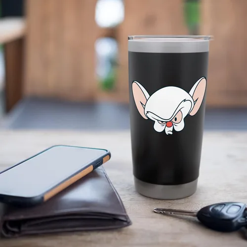 Vista 7 de Pinky and the Brain Vaso aislado de acero inoxidable Brain