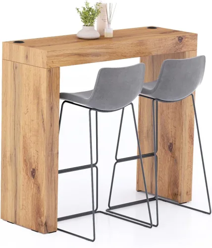 Vista 27 de Mobili Fiver Evolution - Mesa alta de bar de cocina fabricada en Italia Ahorra Espacio, Mesa de altura de mostrador montada en la pared para 1