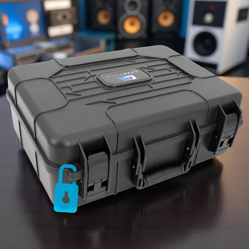 Vista 7 de CASEMATIX Funda de viaje para proyector de carcasa rígida compatible con proyectores Epson VS250 SVGA, VS350 XGA, VS355 WXGA con cable HDMI