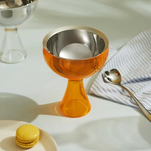 Vista 10 de Alessi AMMI01S AZ Big Love - Juego de helados de diseño, cuenco en acero inoxidable 18/10 y resina termoplástica, color azul y cuchara de acero