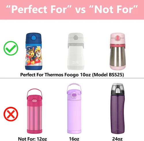Vista 10 de Greant 2 popotes de repuesto compatibles con botellas THERMOS FOOGO de 10 onzas (modelo BS535), piezas de repuesto sin BPA compatibles con FOOGO