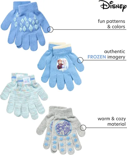 Vista 2 de Disney Frozen - Paquete de 4 guantes o mitones para niñas (niños pequeños)