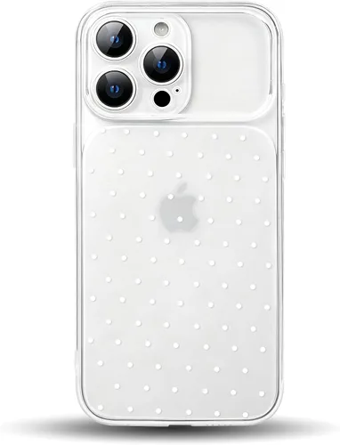 Vista 21 de NITITOP Funda para iPhone 17, diseño de lunares transparentes, color negro
