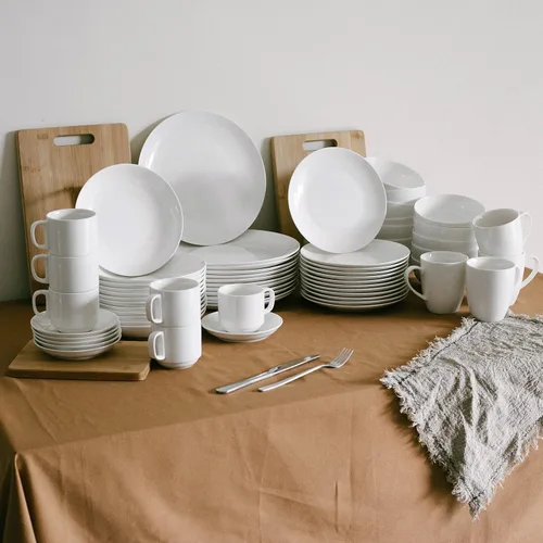 Vista 9 de BTaT- Platos de postre blancos, 8 pulgadas, juego de 12, platos pequeños para aperitivos, regalos de Navidad