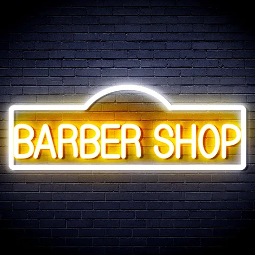 Vista 16 de ADVPRO Señal de neón LED de silicona flexible de Barber Shop - rojo y azul - st16s42-fnu0358-rb