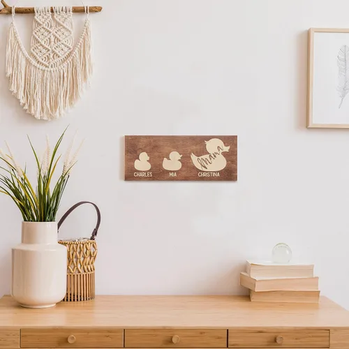 Vista 5 de Regalos para mamá, letrero personalizado con nombres de niños 4 colores de madera, 2 tamaños opcionales Regalos personalizados para el día