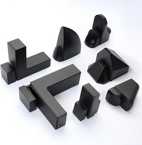 Vista 6 de Soporte de pared ajustable para estante de madera/vidrio, negro, paquete de 2