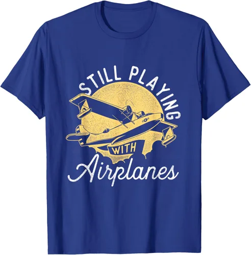 Vista 22 de Still Playing With Airplanes - Camiseta de control remoto RC Avión Piloto, Negro