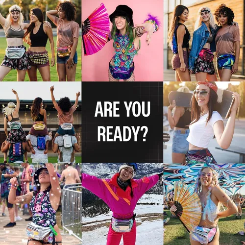 Vista 7 de SoJourner Riñonera holográfica Rave Paquetes para festivales de mujeres y hombres Lindas bolsas de moda para cinturón, Transparente, talla única