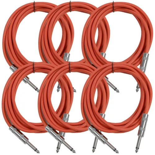 Vista 22 de Seismic Audio Cables de guitarra para altavoces, cables de guitarra TS de ¼ pulgadas, 3 pies, multicolor, paquete de 6 Color múltiple