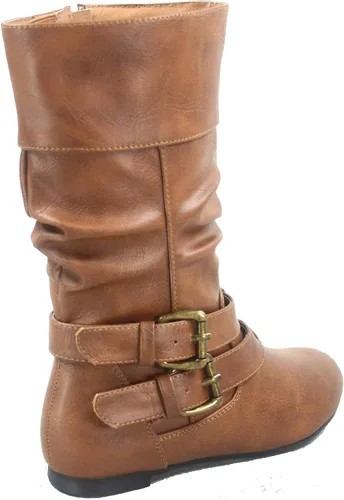 Vista 3 de Link Sonny-54K - Botas de equitación con hebilla de tacón bajo y puntera redonda para niñas jóvenes