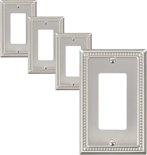 Vista 150 de Paquete de 2 cubiertas de placa de interruptor de luz de doble palanca, cubiertas decorativas de placa de doble interruptor Pearls, placa de pared
