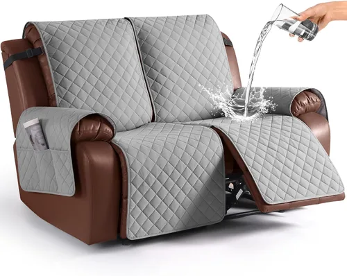 Vista 33 de KinCam Funda impermeable para sofá biplaza reclinable, funda antideslizante para sofá reclinable de 2 asientos, funda de sofá reclinable, protector