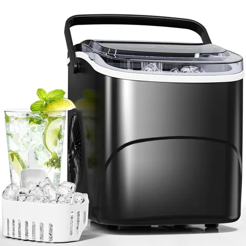 Vista 9 de Antarctic Star Pro-Grade Máquina para hacer hielo para encimera, 8 cubos en 6 minutos, 26 libras/día, autolimpieza, 2 tamaños, ultra silenciosa