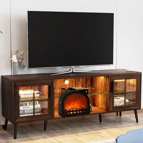 Vista 3 de WowWarm - Faroles decorativos para chimenea, pequeña chimenea falsa para interiores y exteriores, lámpara LED con efecto de llama, funciona