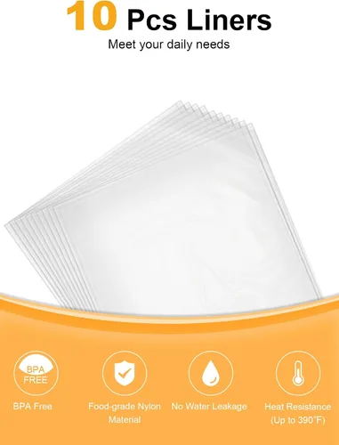 Vista 3 de SMARTAKE Forros para olla de cocción lenta, bolsas de cocina desechables de tamaño grande de 13" x 21", se ajustan de 3QT a 8QT para olla de cocción