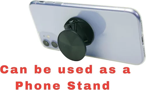 Vista 9 de Soporte de agarre de teléfono para iPhone y Samsung. Soporte de teléfono para enchufe de teléfono de escritorio (negro)
