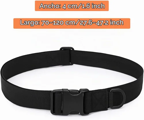 Vista 2 de TXIN Cinturón táctico, cinturón militar de nailon para hombre con hebilla ajustable de liberación rápida, color negro