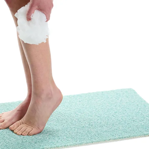 Vista 45 de Enkosi Alfombra de ducha antideslizante Loofah para suelos de ducha, bañera, baños, zonas húmedas, alfombrilla de baño acolchada con agujeros