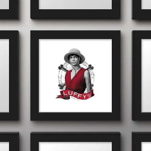 Vista 2 de Trends International Gallery Pops Netflix One Piece - Póster gráfico de pared de Luffy, 12.00 x 12.00 pulgadas, versión de marco negro