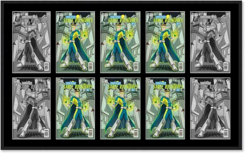 Vista 84 de Marco de cómic blanco mate para cómics publicado entre 1938 y 1955 (marco de madera maciza de cómic de la edad dorada) hecho para mostrar 4 cómics