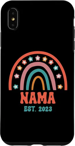 Vista 7 de iPhone 12 mini Retro Nama Groovy Grandma Est. 2023 Rainbow Boho Style Case