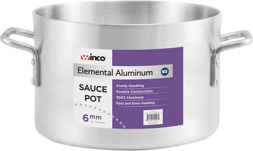 Vista 6 de Winco Olla de aluminio de 0.236 in, 14 cuartos de galón