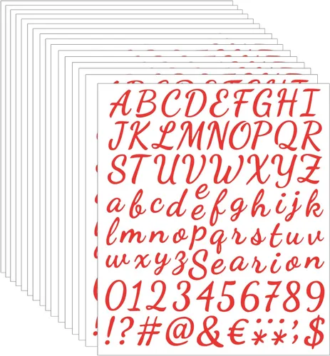 Vista 10 de ELANE 1296 piezas de 16 hojas de calcomanías de letras y números, calcomanías de letras impermeables para buzón, letras y números para fuera