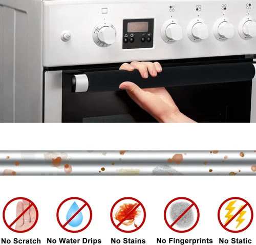 Vista 3 de 7 piezas de cubierta de manija de puerta de refrigerador, lavable para electrodomésticos de cocina, nevera, horno, microondas, lavavajillas