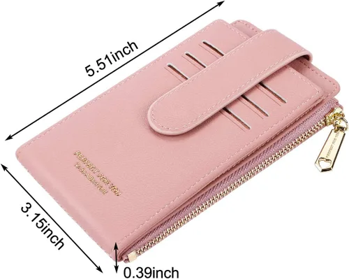 Vista 2 de CYANB RFID titular de la tarjeta de la cartera para las mujeres delgadas de la cremallera de la tarjeta de los casos de los organizadores