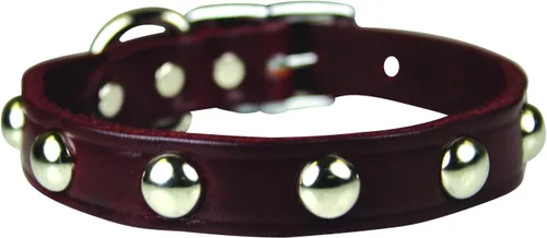 Vista 4 de Leather Brothers 12LS-BK12 - Collar de perro de cuero Latigo con tachuelas, tamaño pequeño, color negro