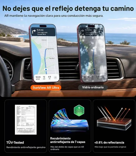 Vista 3 de TORRAS SunView AR Ultra - Protector de pantalla para iPhone 18 Pro/17 Pro