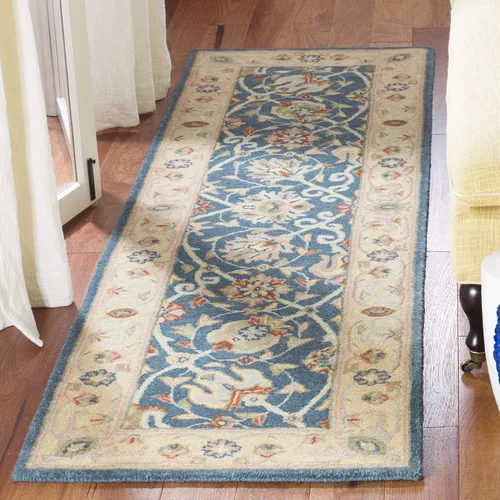 Vista 30 de SAFAVIEH Colección Antigüedades - Alfombra de 6' redonda, marrón y verde, hecha a mano, diseño oriental tradicional de lana, ideal para áreas