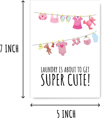 Vista 2 de EdgarGifts Laundry Is About To Get Super Cute - Bonita tarjeta de felicitación para bebé, adorable tarjeta de baby shower para niña, ropa sucia