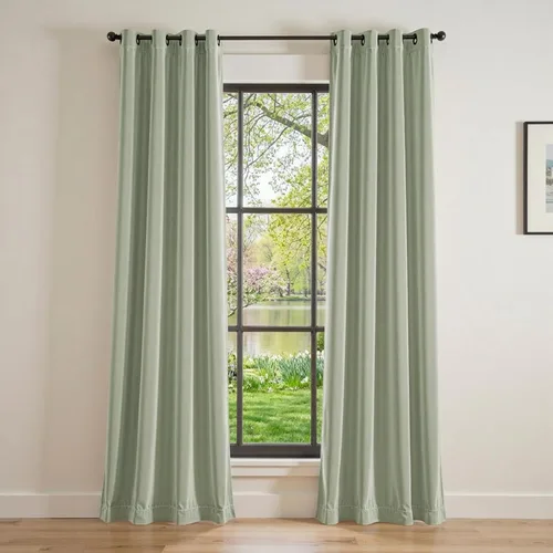 Vista 15 de Lazzzy - Cortinas de terciopelo blanco de 63 pulgadas de largo para sala de estar o dormitorio, cortinas con filtro de luz, aislación térmica