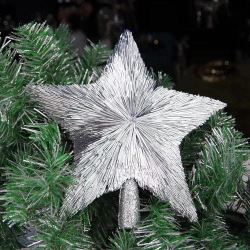 Vista 8 de Adorno pequeño para la punta del árbol de Navidad – Estrella rosa para la punta del árbol de Navidad – Adornos rosas para la punta de árboles