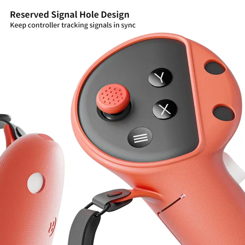 Vista 4 de ANNAPRO Controller Grips Cover for Meta Quest 3, with Adjustable Knuckle Strap and Battery Opening Protector, Silicone Face Pad Cover & Joystick