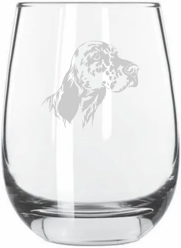 Vista 303 de Shar Pei (chino) - Vaso de vino sin tallo grabado para perro, 15.25 onzas