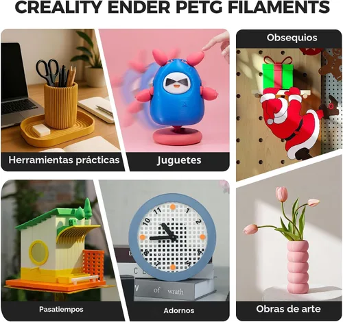 Vista 7 de Creality Ender - Filamento PETG para impresora 3D de 1.75mm 1KG (2.2 libras), alta precisión, alta resistencia, inodoro, mejor flujo, resistente a