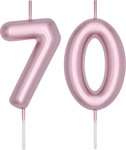 Vista 231 de DERVENTA Vela con números de 2.36 pulgadas, decoración perfecta para cumpleaños, brunch, postre, pastel, 1 pieza (número 0 rosa)