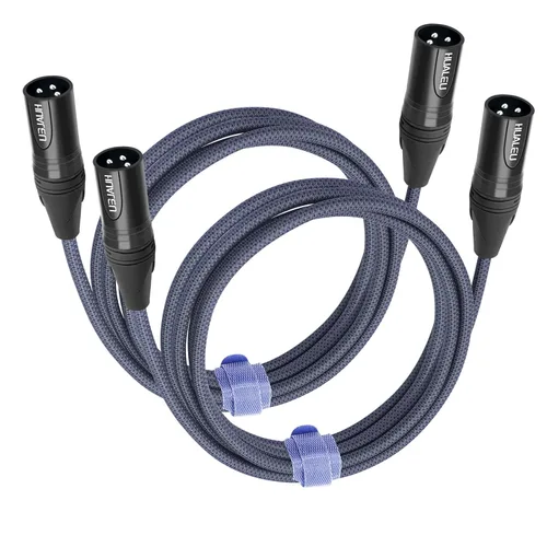 Vista 17 de Paquete de 2 cables de audio de equilibrio de 3 pines hembra a hembra, cables de conexión de micrófono de 3 pines, cables de conexión XLR hembra DMX