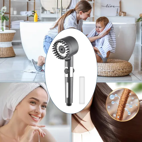 Vista 4 de Filtro de agua de repuesto para cabezal de ducha de mano, compatible con PWERAN y sistema de filtro de mano Fitespot, elimina metales pesados