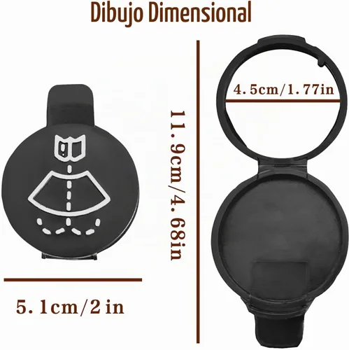 Vista 2 de Tapa de botella de limpiaparabrisas de automóvil, tapa de botella de tanque de depósito de líquido lavaparabrisas, tapa de repuesto de botella