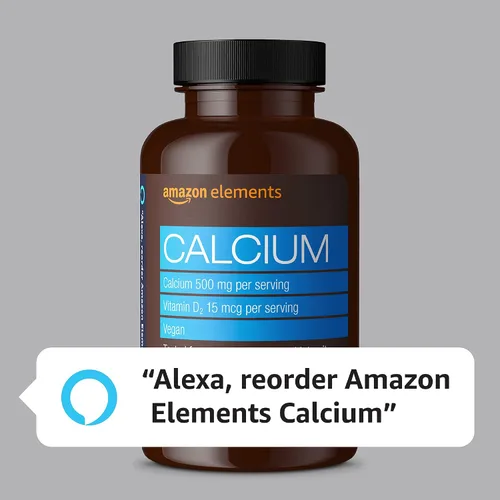 Vista 2 de Calcio de 500 mg con vitamina D de Amazon Elements, un comprimido diario; 65 comprimidos