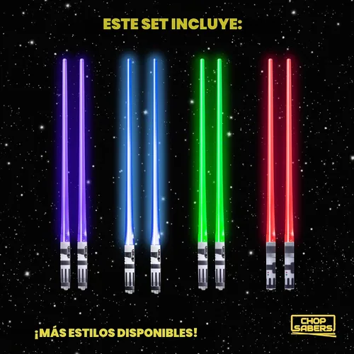Vista 4 de Palillos Chop Sabers Light Up Lightsaber, 4 pares